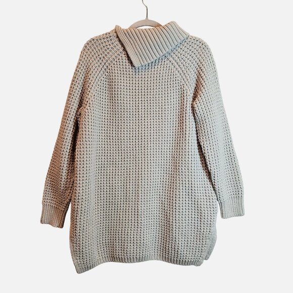 Land's End Chunky Knit Oversized Cowl Neck Sweater Womens Large Petite Cozy - Picture 2 of 11